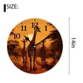 thumbnail image 2 of 14 Inch Wall Clock Battery Operated Silent Clock Decorative for Office, Kitchen, Outdoor, Living Room，Giraffe Animals Walking in The Green forest Multicolor, 2 of 4