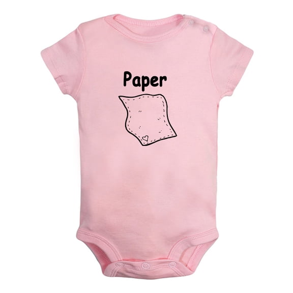 Rock, Paper, Scissors Funny Rompers For Babies, Newborn Baby Unisex Bodysuits, Infant Jumpsuits, Toddler 0-24 Months Kids One-Piece Oufits (Pink, 6-12 Months)