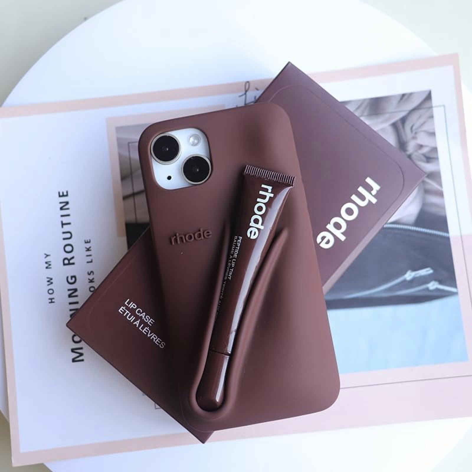 【chobi】rhode espresso lipcase×2 2-Piece Soft Silicone Phone Case Set IPhone 11/12/13/14/15
