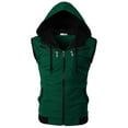 thumbnail image 3 of H2H Mens Casual Slim Fit Zip-up Sleeveless Hoodie Lightweight Workout Tank Tops Gym Hoodies (CMOHOSL012), 3 of 6