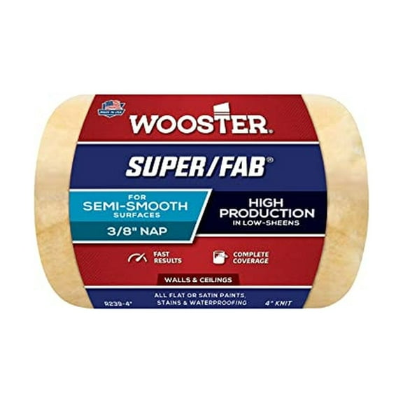 Wooster 4" Paint Roller Cover, 3/8" Nap, Knit Fabric R239-4