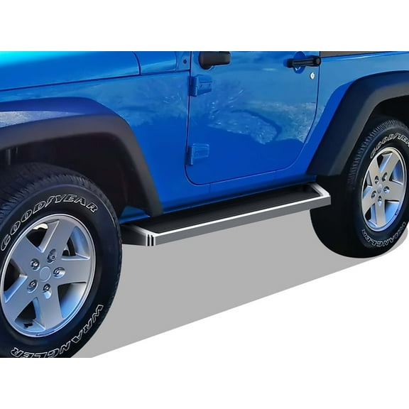 APS Running Boards Style Compatible with Jeep Wrangler JK 2007-2018 2-Door (Factory Sidesteps or Rock Rails Have to Be Removed) (Nerf Bars Side Steps Side Bars)