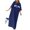 Blue, variant on Women's Summer Casual Flowy T-Shirt Dress with Floral Print Loose Fit Comfortable Long Dress for Everyday Wear Womens Casual Trendy Midi Dresses