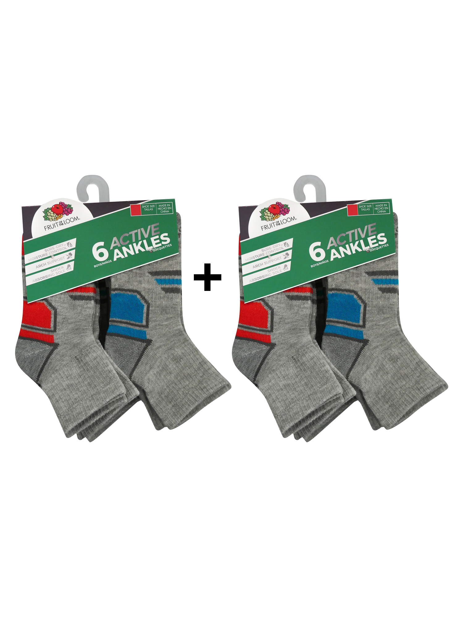 Fruit of the Loom Boys Active Ankle Socks, 12 Pack - image 5 of 5