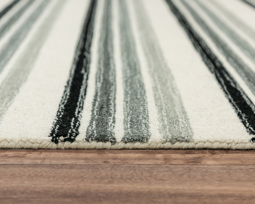 Rizzy Rugs Tetra Area Rug TET107 Gray/Ivory Lines Banded 5' x 8' Rectangle