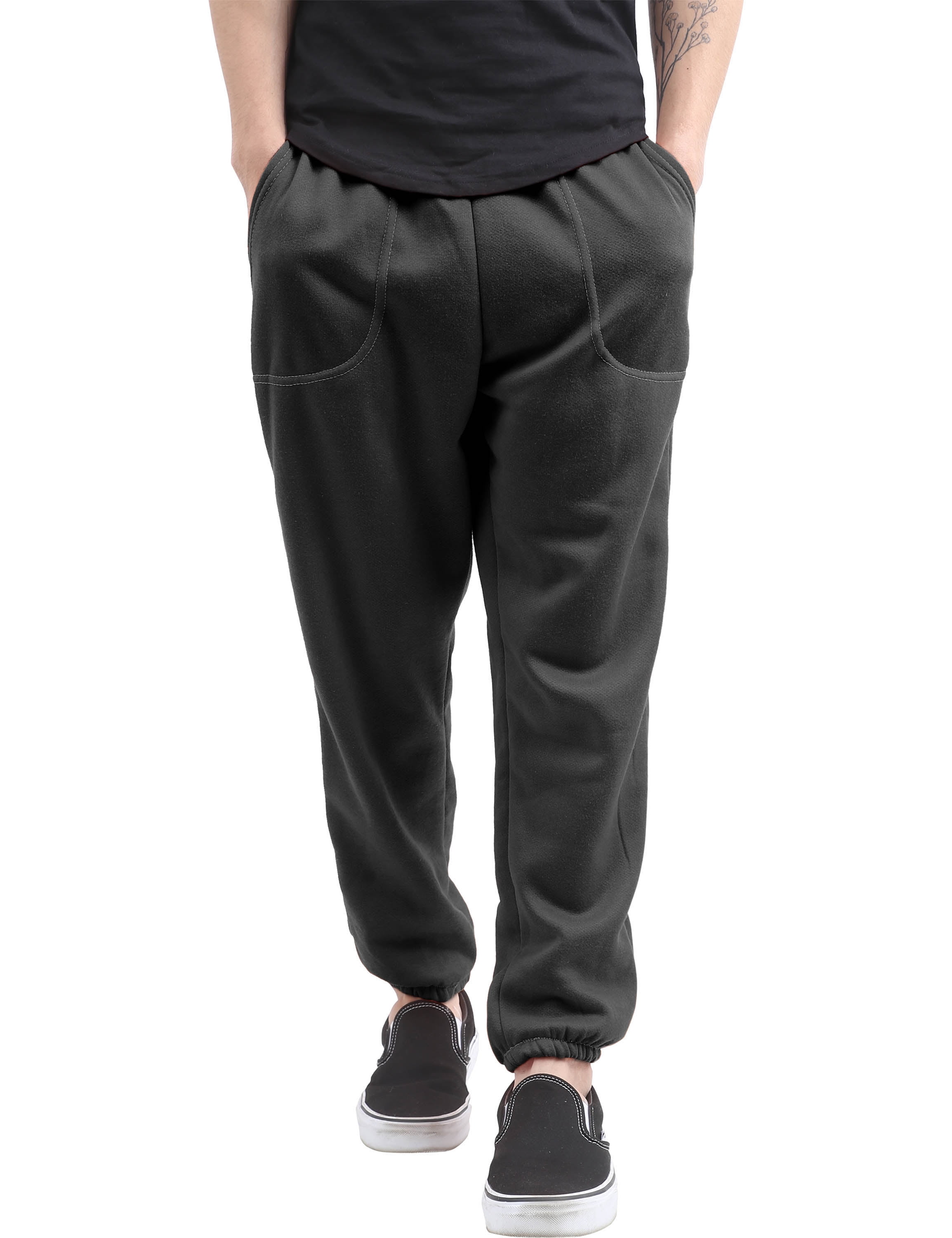white elastic bottom sweatpants