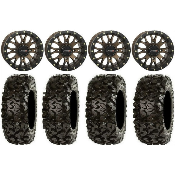 System 3 ST-3 Bronze 14" Wheels 27" Rip Saw Tires Polaris RZR XP 1000 / PRO XP / Ranger XP 900/1000