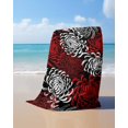 thumbnail image 4 of Red White Beach Towels Oversized Super Absorbent, Abstract Black Chrysanthemum Flower Floral Lightweight Bath Towel Quick Dry Sets For Bathroom/Pool/Rv Camping/Beach Play/Gym Room/Picnic 30"x60", 4 of 8