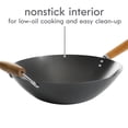 thumbnail image 3 of Wok de acero al carbono de fondo plano, 14 pulgadas, color negro, 3 of 7