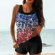 thumbnail image 1 of Trajes de baño tankini para mujer Trajes de baño de dos piezas con espalda de tiras y estampado conservador para mujer Traje de baño de dos piezas para mujer, 1 of 5