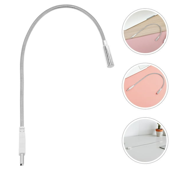 FRCOLOR 2Pcs Flexible Usb Laptop Light Led Eye-Caring Keyboard Lamp With Adjustable Gooseneck Portable For Notebook Desk Reading Night Light