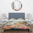 thumbnail image 3 of Designart "Coastal Beach Scene Paradise in Pastel Colors III" Coastal Beach Bedding Covert Set - Beach Pink Coastal Bed Set With 2 Shams, 3 of 5