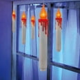 thumbnail image 3 of White Hanging Candles w/ Orange Flickering LED Bulb - 4 Count - 7 inches, 3 of 4