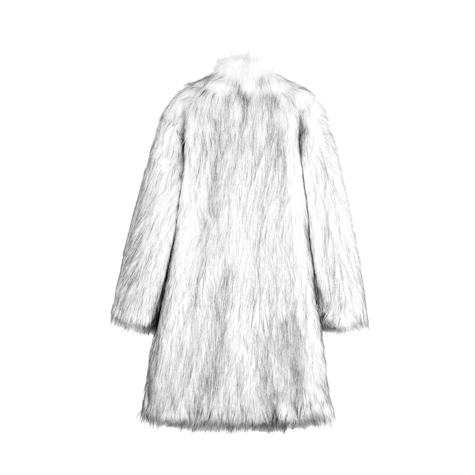 Father Day Sale!YANHAIGONG Men's White Faux Fur Coat Long Father Day Sale!YANHAIGONG Men's White Faux Fur Coat Long