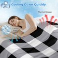 thumbnail image 3 of Vintage Farmhouse Cooling Blanket, Lightweight Breathable Summer Throw Blanket with Double Sided Cold Effect, Black and White Checkered Picnic Beach Blankets Bed Sheet for Hot Sleepers 50"x60", 3 of 8