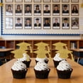thumbnail image 7 of Glitter Graduation Cap Cupcake Toppers Gold & Black Grad Hat Cake Picks for 2026 Graduation Party Decorations 20/30/50 Pack, 7 of 7