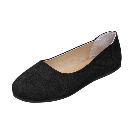 Womens Ballet Flats Black Velvet - Comfort Work Flats with Stretchy Elastic Top & Slip-Resistant Sole for All-Day Wear,Size 8.5