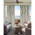 thumbnail image 4 of Green Eucalyptus Leaves Blackout Curtains 90 Inches Long for Bedroom, Rustic Weep Botanical Leaf Beige Thermal Insulated Room Darkening Black Out Window Curtain Panels Grommet Drapes for Living Room, 4 of 8