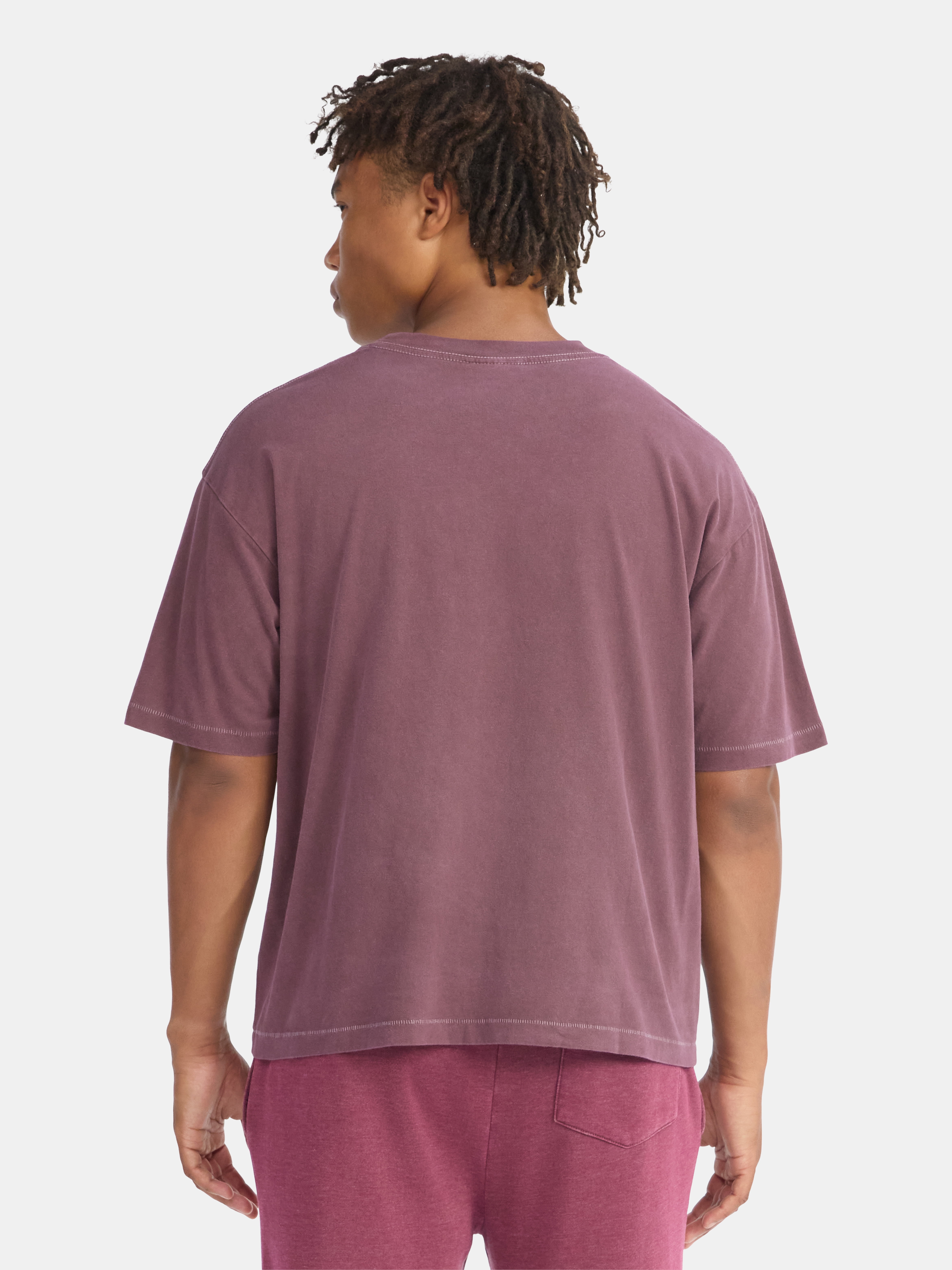 No Boundaries Cotton Oversized Cropped Tee with Short Sleeves, Men's and Big Men's XS-5XL
