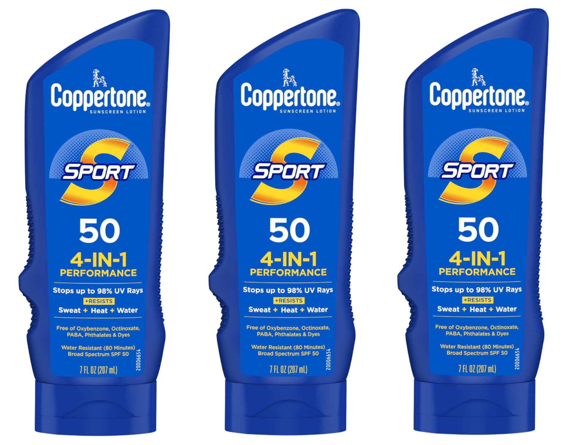 Coppertone SPORT Sunscreen Lotion Broad Spectrum SPF 50 Multipack (7 Fluid Ounce Bottle, Pack of
