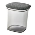 thumbnail image 4 of Almacenamiento de juguetes, asiento acolchado otomano para el hogar, de almacenamiento portátil, reposapiés transparente, taburete para entrada, Gris, 4 of 9