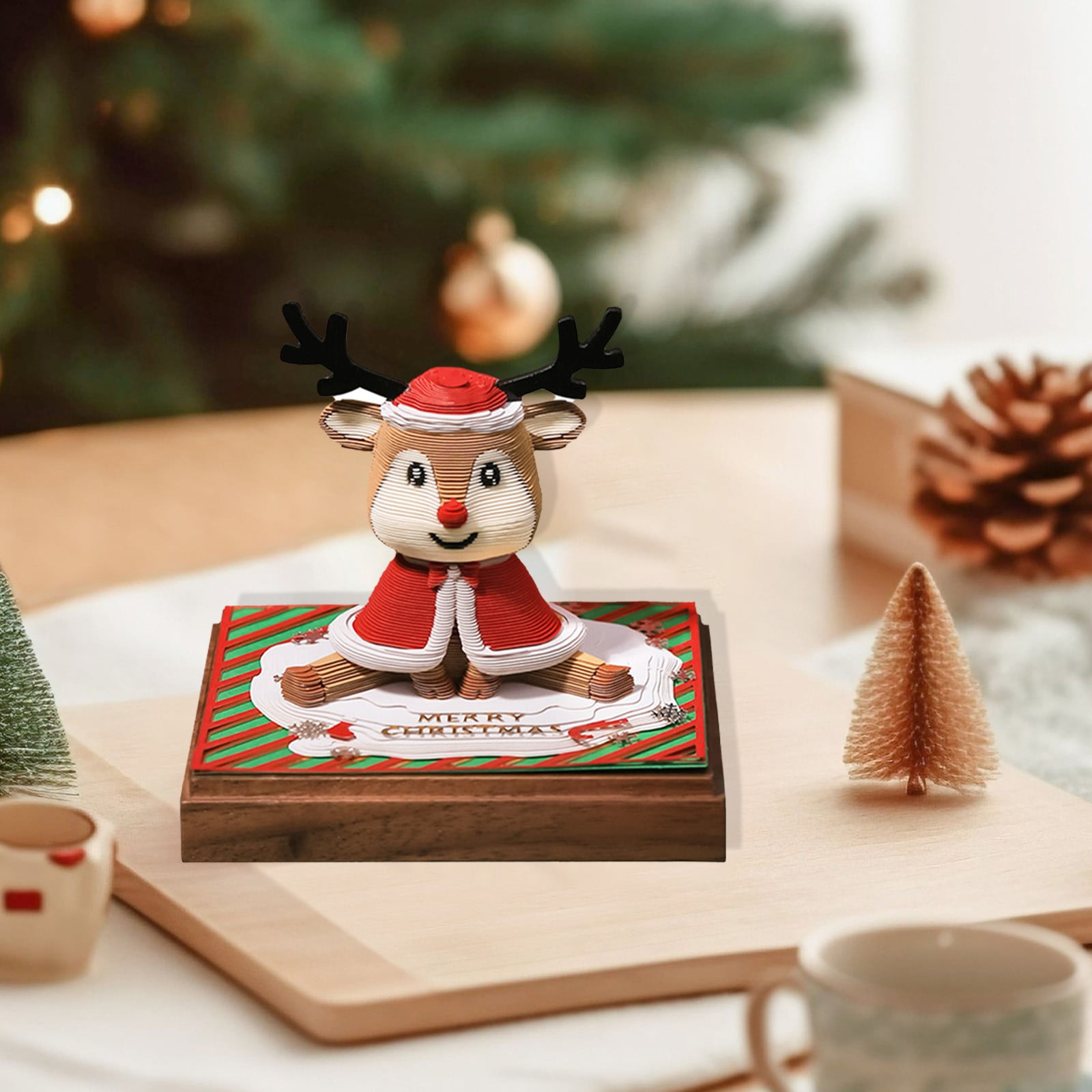 Gnwei 3D Calendar 2026,Timepiece Calendar 2026,3D Art Memo Pad Notepad Desktop Decor,Tear Away Paper Sculpture Artwork for Sticky Note Record,DIY Christmas Gift