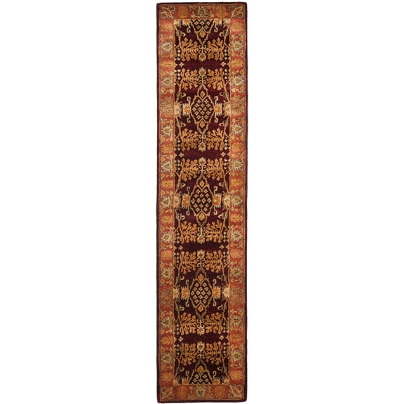 SAFAVIEH Bergama Tarah Oriental Wool Runner Rug, Red/Rust, 2'3" x 10'