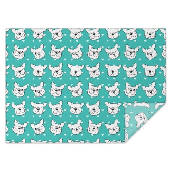 Esign Of Head Pug Dog Rectangle Tablecloth 60"x84",Waterproof Polyester Rectangle Table Cloth, Wipeable Spillproof Polyester Tablecloth for Dining, Camping, Indoor and Outdoor