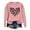 Pink, variant on Arlun Womens Dog Mom Sweatshirts Cute Dog Paw Printed Heart Graphic Long Sleeve Crewneck Pullover Sweatshirt Casual Soft Comfy Fall Winter Lightweight Basic Tops Yellow XL