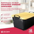 thumbnail image 2 of Life Story 55 Qt Stackable Storage Bin, Heavy Duty Lidded Container, Black/Yellow, 18 Pack, 2 of 11