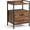 Wood Color, variant on Senfot Nightstand with 2 Fabric Drawers, 3-Tier Bedside Storage Table for Small Spaces Black