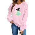 thumbnail image 3 of Jsaierl Women's Halloween Sweatshirts Plus Size Ghost Print Pullovers Soft Loose Fit Crewneck Long Sleeve Shirt Tops Halloween Party Supplies, Sizes S-2XL, 3 of 6