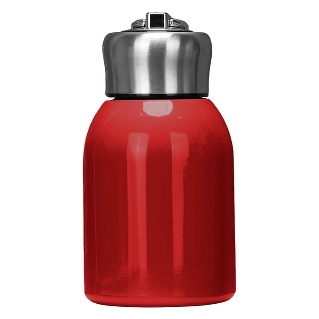 Mini botella de agua Botella de agua pequeña 300 ml Botella pequeña de acero inoxidable Taza térmica con aislamiento al vacío A prueba de fugas Portátil Mini con gancho Verde