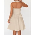 thumbnail image 4 of Merokeety Womens Summer Dresses Halter Neck Ruched Waist A Line Mini Dress Apricot l, 4 of 4