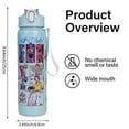 thumbnail image 1 of Demon Hunter Water Bottle - Cute Cartoon Figurine with Straw, Trendy Portable Cup for Fans, 1 of 5