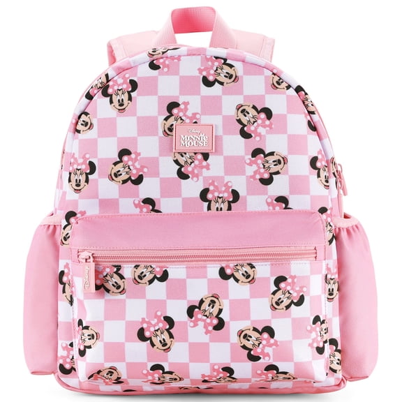 Disney Minnie Mouse Girl Cute Backpack Water Resistant Toddler Backpack School Kids Pink Elementary Bookbag
