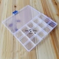 thumbnail image 3 of Fishing Tackle Box with 15 Slots - Adjustable Divider Fishing Hook Organizer, Portable Plastic Storage Case for Terminal Tackle, Fishing Gear Box for Crankbaits, Sinkers, Swivels, Beads, Hooks (1pc), 3 of 6