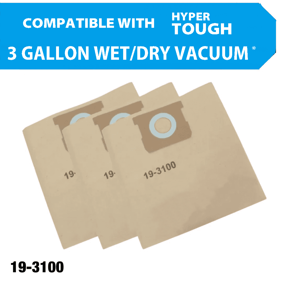 19-3100 Disposable Filter Bag Compatible with Stanley 5 to 6 Gallon Wet Dry Vacuum 6 Packs Disposable Filter Bag & 3 Reusable Bag & 2 Cowhide Loops
