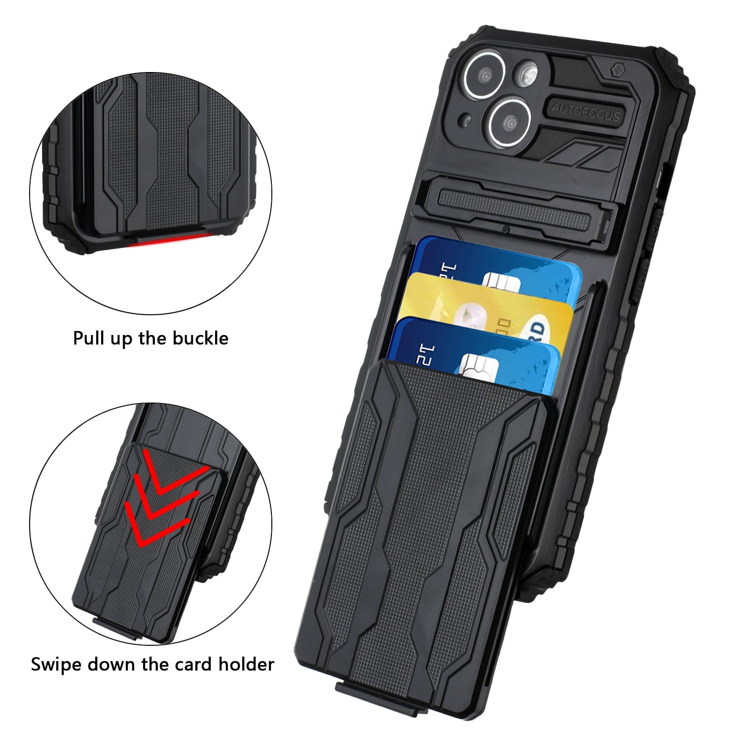 Book-style case with card holder pockets for Samsung Galaxy A14 4G/5G