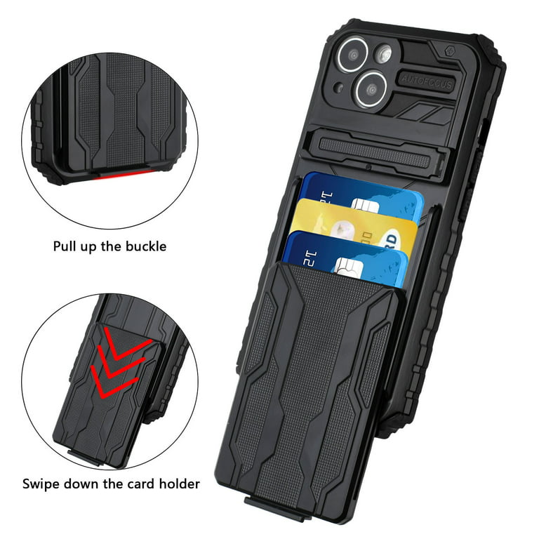 for Samsung Galaxy A33 5G Wallet Credit Card Holder ID Slot Hidden Back Pocket with Kickstand Dual Layer Armor Hard Hybrid Cover ,Xpm Phone Case [