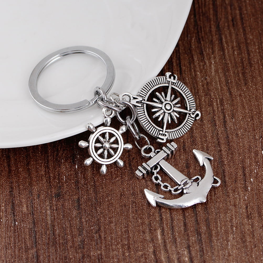 Graduation Keychain Compass Key Ring Rudder Anchor Decoration Party Favors 