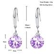 thumbnail image 6 of Emma Manor EM S925 Sterling Silver Birthstone Round 5A Cubic Zirconia Drop Dangle Earrings Women Jewelry, 6 of 7