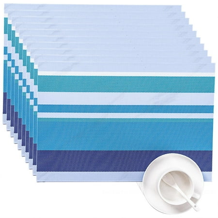 

Placemats for Dining Table - Home Heat Resistant Place Mats Washable Table Mats Woven Vinyl Placemats Non-Slip Stain Resistant