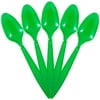 JAM Paper Disposable Plastic Spoons Party Pack, Green, 100/Box