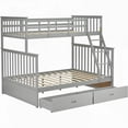 thumbnail image 6 of Wooden Bunk Bed: Twin Over Full with Storage & Safety - Gray, High-Quality Pine, Convenient Setup, 6 of 14