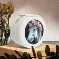 thumbnail image 6 of Fuzoiu Flower Crown White Horse Print Portable Jewelry Box,Round Mini Leather Travel Jewelry Case,Small Travel Jewelry Organizer,Jewelry Holder for Ring Necklace Earring for Women Girls-White, 6 of 7
