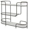 thumbnail image 2 of Uttermost Trolley Bar Tempered Glass and Marble Console in White/Satin Black, 2 of 7