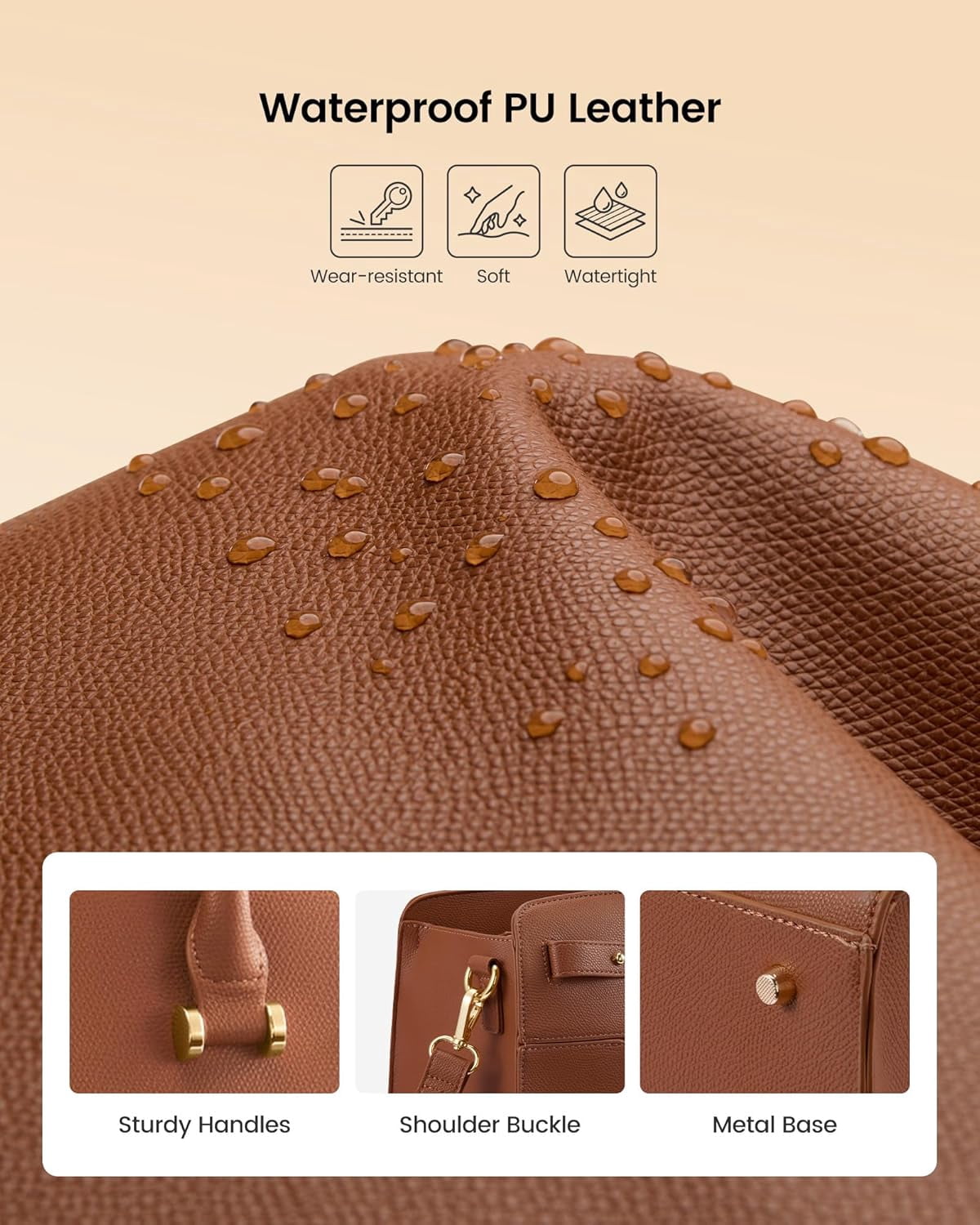LOVEVOOK Laptop Tote Bag for Women, PU Leather Work Bag Waterproof Briefcase Handbag for Teacher Business with Silk Scarf