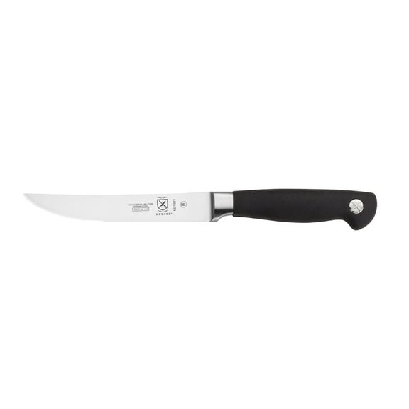 Mercer Culinary Genesis 5-Inch Steel Serrated Steak Knife, Black