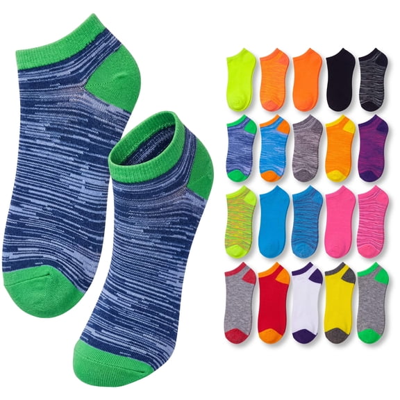 Tipi Toe Bright & Fun Low-Cut Socks – Women’s 20 Pack Set
